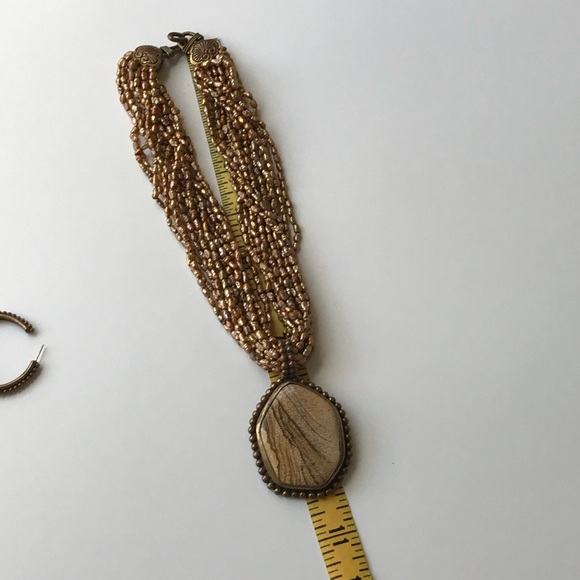 VTG DESIGNER STEPHEN DWECK JASPER 1993 NECKLACE & EARRINGS